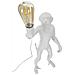 Lampada Da Tavolo Monkey Bianco In Resina Glam 26x34x55 Cm - Foto miniatura 3