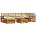 Set di divani da esterno con cuscino 7 pcs Naturale e Beige - Foto miniatura 1