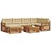 Set di divani da esterno con cuscino 7 pcs Naturale e Beige - Foto miniatura 3