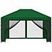 Gazebo da giardino con pareti laterali 4 × 3 m Verde - Foto miniatura 5