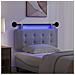Testiera sospesa Con luce LED Grigio Chiaro Tessuto - Foto miniatura 5