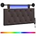 Testiera sospesa Con luce LED Marrone Scuro Tessuto - Foto miniatura 1