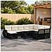 Set Divano da Giardino 11 pz Nero e Bianco Crema polyrattan - Foto miniatura 8
