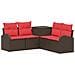 Set di divani 5 pz Marrone e Rosso Rattan sintetico e Acciaio - Foto miniatura 1