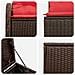 Set di divani 5 pz Marrone e Rosso Rattan sintetico e Acciaio - Foto miniatura 8