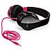 Cuffie Stereo per Cellulare Connessione Cavo Nera e Rosa 1.2 m - Foto miniatura 4