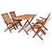 Set Da Pranzo Per Esterni 5 Pz In Legno Massello Di Teak - Foto miniatura 1