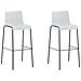 2 Sgabelli Alti HOOVER in Polipropilene - Set 2 Sgabelli Bar Design I Sedie Sgabello con Schienale I Sgabelli Ergonomici Bianco Nero - Foto miniatura 5