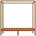 Giroletto A Baldacchino Marrone Miele Massello Pino 90x200 Cm - Foto miniatura 4