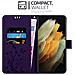 Cadorabo Custodia Compatibile Con Samsung Galaxy S22 Ultra In Lilla Scuro Fiore - Coperchio Protettivo In Design Floreale Con Chiusura Magnetica, Funzione Stand E Slot Per Carte - Foto miniatura 3