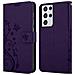Cadorabo Custodia Compatibile Con Samsung Galaxy S22 Ultra In Lilla Scuro Fiore - Coperchio Protettivo In Design Floreale Con Chiusura Magnetica, Funzione Stand E Slot Per Carte - Foto miniatura 8