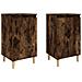 Comodini 2 Pz Rovere Fumo 40x35x70 Cm In Legno Multistrato - Foto miniatura 2