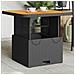 Tavolo Da Giardino Nero 80x80x71cm In Polyrattan E Legno Acacia - Foto miniatura 1