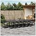 Set Da Pranzo Da Giardino 17 Pz Con Cuscini Nero In Polyrattan - Foto miniatura 8