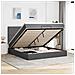 Struttura Letto Pouf Con Materasso 180x200 Cm In Tessuto - Foto miniatura 1
