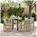 Set da Pranzo da Giardino in 5 Pezzi con Cuscini Beige Rattan Sintetico, Tavolo da Giardino  Nero 80x80x73 cm Vetro Temperato - Foto miniatura 2