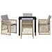 Set da Pranzo da Giardino in 5 Pezzi con Cuscini Beige Rattan Sintetico, Tavolo da Giardino  Nero 80x80x73 cm Vetro Temperato - Foto miniatura 7