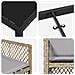 Set da Pranzo da Giardino in 5 Pezzi con Cuscini Beige Rattan Sintetico, Tavolo da Giardino  Nero 80x80x73 cm Vetro Temperato - Foto miniatura 9