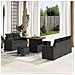 Set di divano da giardino 8 pezzi con cuscini in polyrattan nero, Set da pranzo da giardino 3 pezzi con cuscini in polyrattan nero - Foto miniatura 2