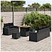 Set di divano da giardino 8 pezzi con cuscini in polyrattan nero, Set da pranzo da giardino 3 pezzi con cuscini in polyrattan nero - Foto miniatura 3