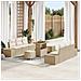 Set Divano da Giardino 9 Pezzi con Cuscini Beige in Polyrattan Acacia,  Divano da Giardino 2 Posti con Cuscini Beige in Polyrattan,  Set da Pranzo da Giardino 3 Pezzi con Cuscini Beige in Polyrattan Acacia - Foto miniatura 2