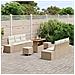 Set Divano da Giardino 9 Pezzi con Cuscini Beige in Polyrattan Acacia,  Divano da Giardino 2 Posti con Cuscini Beige in Polyrattan,  Set da Pranzo da Giardino 3 Pezzi con Cuscini Beige in Polyrattan Acacia - Foto miniatura 3