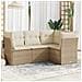 Set Divano da Giardino 4 pz con Cuscini Beige in Polyrattan - Foto miniatura 2