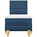 Letto a Molle con Materasso e Panchina Blu 100x200 cm Tessuto - Foto miniatura 9