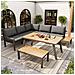 Set Da Giardino Per 6-7 Persone, Adatto Per Giardino, Balcone, Set Da Pranzo, Telaio In Ferro Zincato, Piano Del Tavolo Con Secchiello Per Il Ghiaccio - Foto miniatura 1