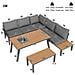 Set Da Giardino Per 6-7 Persone, Adatto Per Giardino, Balcone, Set Da Pranzo, Telaio In Ferro Zincato, Piano Del Tavolo Con Secchiello Per Il Ghiaccio - Foto miniatura 4