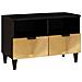 Mobile TV Nero e Oro 70 x 33 x 46 cm legno massello di mango - Foto miniatura 1