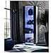 Komodee, Vetrina Tivoli, Bianco/nero, Larghezza 55 Cm X Altezza 159 Cm X Profondità 35 Cm, Led Blu, 3 Ripiani, Per Soggiorno, Camera Da Letto, Anticamera - Foto miniatura 1