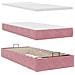 Struttura Letto Pouf con Materasso Rosa 90x190 cm in Velluto - Foto miniatura 8