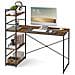 Scrivania per computer Valora MAX 4.0 con gambe nere rustiche e ripiani - Foto miniatura 4