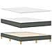 Letto a molle con materasso Grigio scuro 140 x 200 cm Tessuto - Foto miniatura 4
