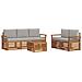 Set divani con cuscino 6 pcs Grigio Naturale e Chiaro - Foto miniatura 1