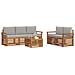 Set divani con cuscino 6 pcs Grigio Naturale e Chiaro - Foto miniatura 3