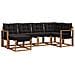 Set di divani da esterno con cuscino 6 pcs Naturale e Nero - Foto miniatura 1