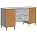 Scrivania Grigio Sonoma 142,5 x 50 x 75 cm Legno ingegnerizzato - Foto miniatura 6