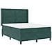 Letto a molle con strisce LED Verde Scuro 160 x 200 cm Velluto - Foto miniatura 1