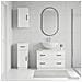 Set di armadietti da bagno in 3 pezzi HOORN Bianco Lucido - Foto miniatura 5