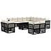 Set Divano da Giardino 14 pz Nero polyrattan - Foto miniatura 1