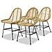 Sedie Da Pranzo Set 4 Pz In Rattan Naturale - Foto miniatura 1