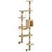 Albero Per Gatti Con Tiragraffi In Sisal Da Parete 194 Cm Beige - Foto miniatura 3