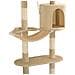 Albero Per Gatti Con Tiragraffi In Sisal Da Parete 194 Cm Beige - Foto miniatura 7