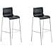 2 Sgabelli Alti HOOVER in Polipropilene - Set 2 Sgabelli Bar Design I Sedie Sgabello con Schienale I Sgabelli Ergonomici Nero Cromato - Foto miniatura 1