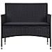 Set Divani Da Giardino 4 Pz Con Cuscini In Polyrattan Nero - Foto miniatura 3