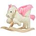 Cavallo A Dondolo Bianco E Rosa Con Suoni E Struttura In Legno Di Pioppo Per Bambini 18-36 Mesi - Foto miniatura 1
