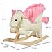 Cavallo A Dondolo Bianco E Rosa Con Suoni E Struttura In Legno Di Pioppo Per Bambini 18-36 Mesi - Foto miniatura 5
