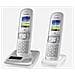 Telefono Fisso Dect Cordless Panasonic Kx-tgh722g Ab, 2x Ricevitori Argento - Foto miniatura 1